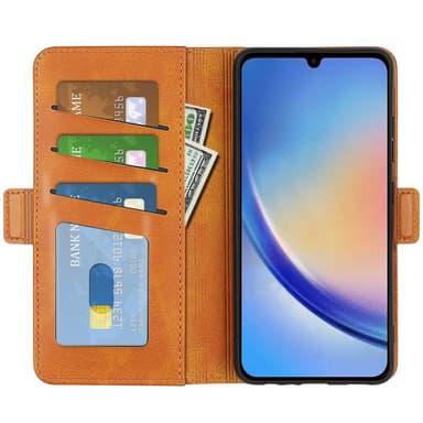 SKALO Samsung A34 5G Premium Plånboksfodral - Ljusbrun