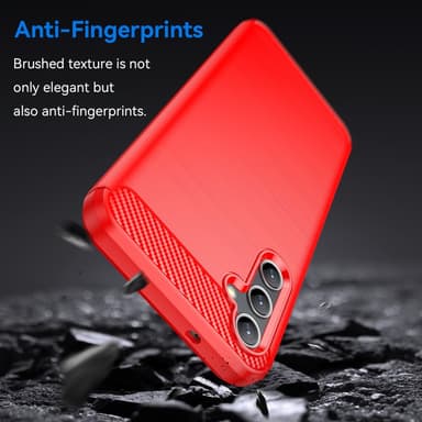 SKALO Samsung A14 4G/5G Armor Carbon Stöttåligt TPU-skal - Röd