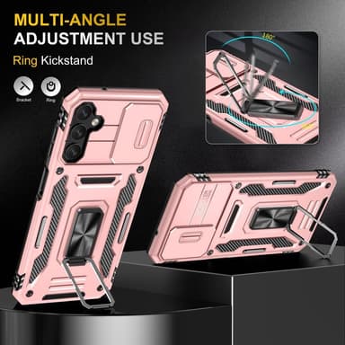 SKALO Samsung A14 4G/5G Armor Hybrid Metallring Kameraslider - Roséguld