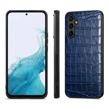SKALO Samsung A54 5G Krokodil PU-Läder Hybrid Skal - Blå