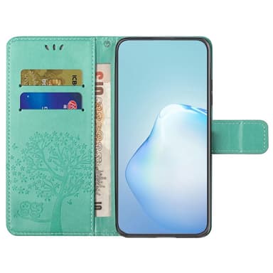 SKALO Samsung A14 4G/5G Owl Tree Plånboksfodral - Turkos