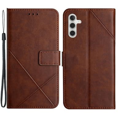 SKALO Samsung A54 5G Embossed Plånboksfodral i PU-Läder - Mörkbrun