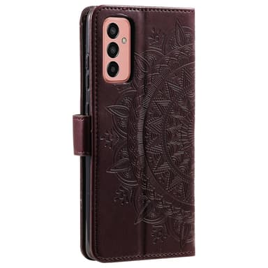 SKALO Samsung A14 4G/5G Mandala Plånboksfodral - Brun