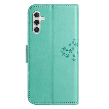 SKALO Samsung A14 4G/5G Owl Tree Plånboksfodral - Turkos