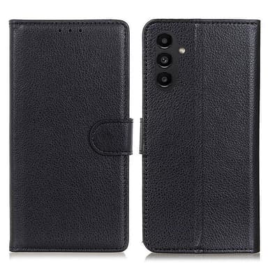 SKALO Samsung A14 4G/5G Litchi Plånboksfodral - Svart