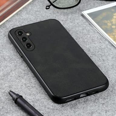 SKALO Samsung A14 4G/5G PU-Läder Hybrid Skal - Svart