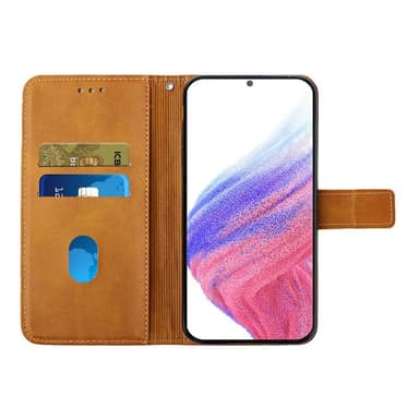 SKALO Samsung A54 5G Embossed Plånboksfodral i PU-Läder - Ljusbrun