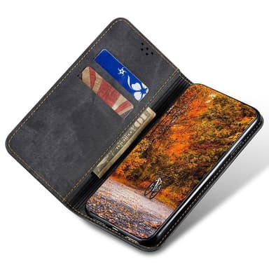 SKALO Samsung A54 5G Jeans Plånboksfodral - Svart