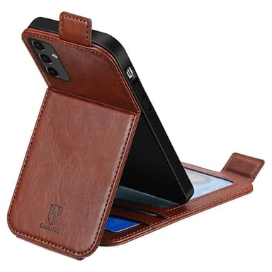 SKALO Samsung A14 4G/5G CASENEO Vertical Flip Plånbok - Brun