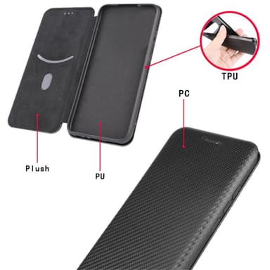 SKALO Samsung A54 5G Carbon Fiber Plånboksfodral - Svart