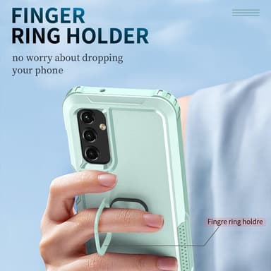 SKALO Samsung A54 5G Armor Hybrid Metallring skal - Turkos
