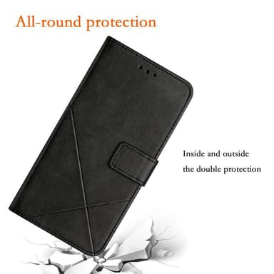 SKALO Samsung A54 5G Embossed Plånboksfodral i PU-Läder - Svart