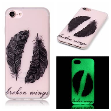 iPhone 7 4,7"" Skal Glow in the dark - Tribal Feathers