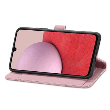 SKALO Samsung A14 4G/5G Big Wallet Flower Plånboksfodral - Rosa