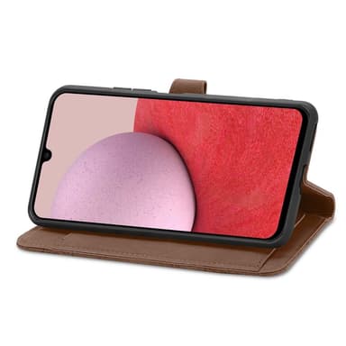SKALO Samsung A14 4G/5G Big Wallet Flower Plånboksfodral - Brun