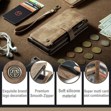CaseMe Samsung A34 5G CaseMe Big Wallet Plånboksfodral - Brun