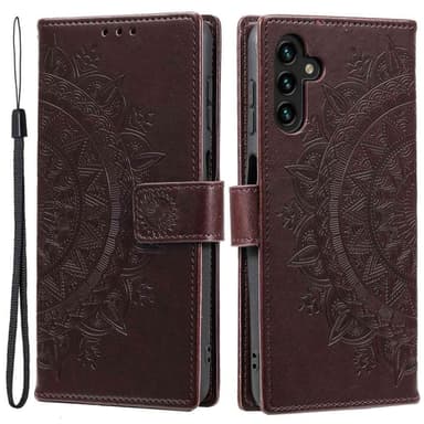 SKALO Samsung A54 5G Mandala Plånboksfodral - Brun
