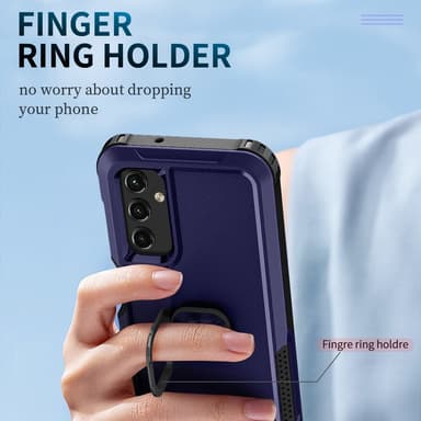 SKALO Samsung A54 5G Armor Hybrid Metallring skal - Blå