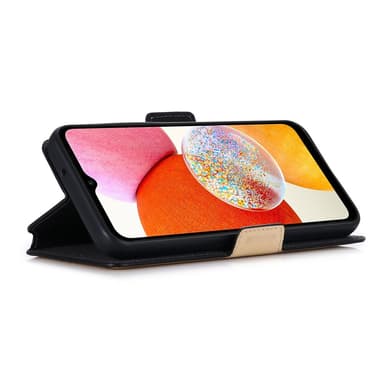 SKALO Samsung A14 4G/5G MUXMA Saffiano PU-Läder Plånboksfodral - Guld