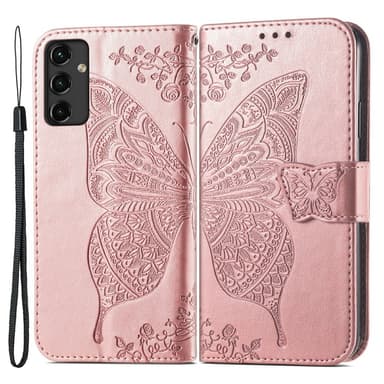 SKALO Samsung A14 4G/5G Mandala Butterfly Plånboksfodral - Roséguld