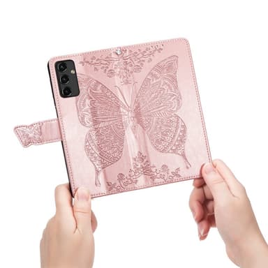 SKALO Samsung A14 4G/5G Mandala Butterfly Plånboksfodral - Roséguld