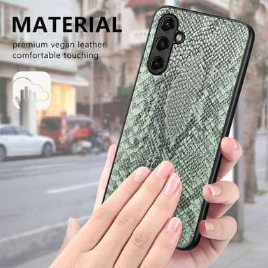 SKALO Samsung A54 5G Ormskinn PU-Läder Hybrid Skal - Grön