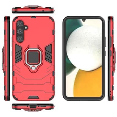 SKALO Samsung A34 5G Armor Hybrid Metallring skal - Röd