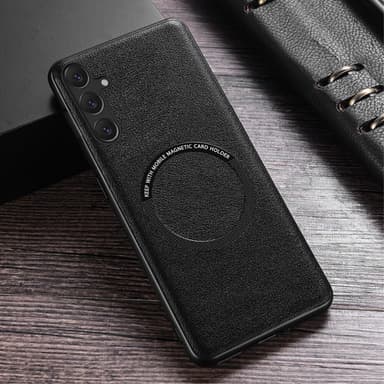 SKALO Samsung A54 5G PU-Läder Hybrid Magnetring Skal - Svart