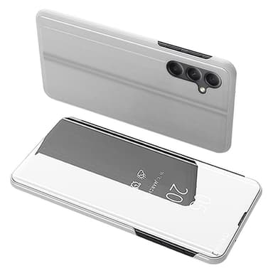 SKALO Samsung A34 5G Clear View Spegel fodral - Silver