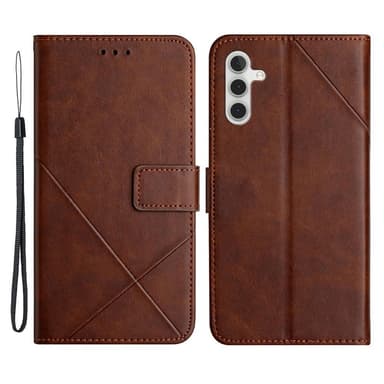 SKALO Samsung A34 5G Embossed Plånboksfodral i PU-Läder - Mörkbrun