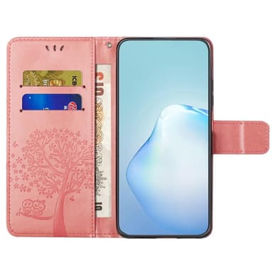 SKALO Samsung A14 4G/5G Owl Tree Plånboksfodral - Rosa