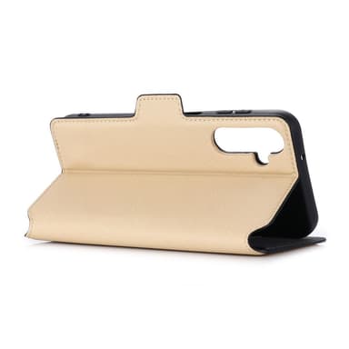 SKALO Samsung A14 4G/5G MUXMA Saffiano PU-Läder Plånboksfodral - Guld
