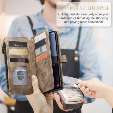 CaseMe Samsung A34 5G CaseMe Big Wallet Plånboksfodral - Brun