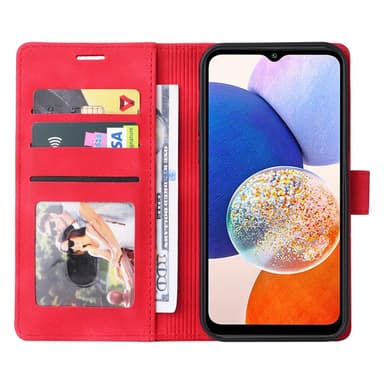 SKALO Samsung A54 5G Plånboksfodral i PU-Läder - Röd