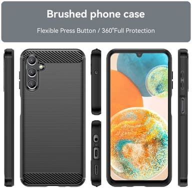 SKALO Samsung A14 4G/5G Armor Carbon Stöttåligt TPU-skal - Svart
