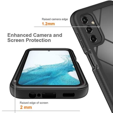 SKALO Samsung A54 5G Shockproof Clear Hybrid Skal + Skärmskydd - Svart