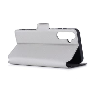 SKALO Samsung A14 4G/5G MUXMA Saffiano PU-Läder Plånboksfodral - Vit