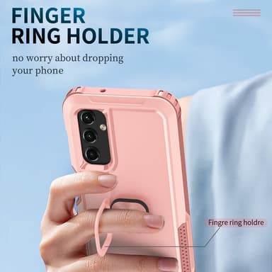 SKALO Samsung A54 5G Armor Hybrid Metallring skal - Rosa
