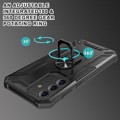 SKALO Samsung A34 5G Armor Hybrid Metallring skal - Grön