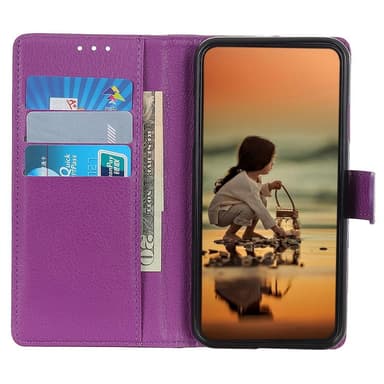 SKALO Samsung A14 4G/5G Litchi Plånboksfodral - Lila