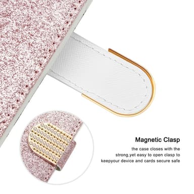 SKALO Samsung A54 5G Glitter design Plånboksfodral - Roséguld