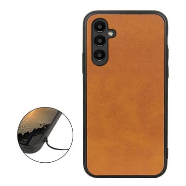 SKALO Samsung A14 4G/5G PU-Läder Hybrid Skal - Ljusbrun