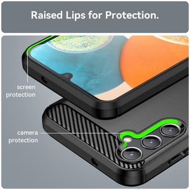 SKALO Samsung A14 4G/5G Armor Carbon Stöttåligt TPU-skal - Svart