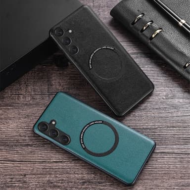 SKALO Samsung A54 5G PU-Läder Hybrid Magnetring Skal - Svart