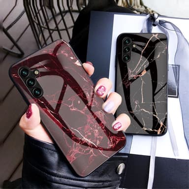 SKALO Samsung A54 5G Marmor Härdat Glas TPU-skal - Motiv 2