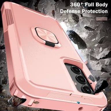 SKALO Samsung A54 5G Armor Hybrid Metallring skal - Rosa