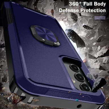 SKALO Samsung A54 5G Armor Hybrid Metallring skal - Blå