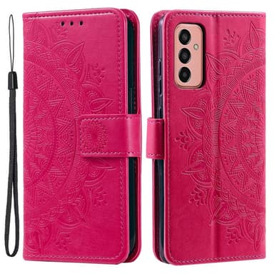 SKALO Samsung A14 4G/5G Mandala Plånboksfodral - Cerise