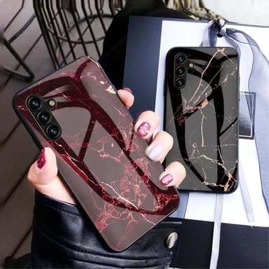 SKALO Samsung A54 5G Marmor Härdat Glas TPU-skal - Motiv 1