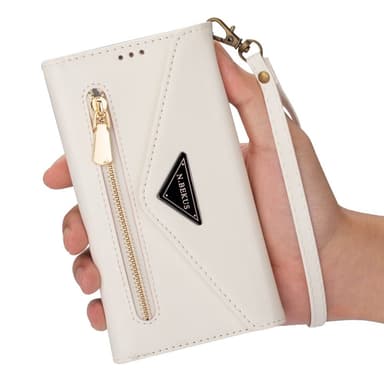 SKALO Samsung A54 5G Evelope Clutch 8-Fack - Vit